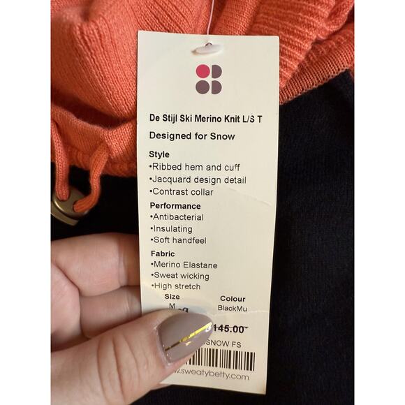 Sweaty Betty Ski Merino Base Layer Set Womens Medium Black Multi De Stijl - Picture 2 of 8